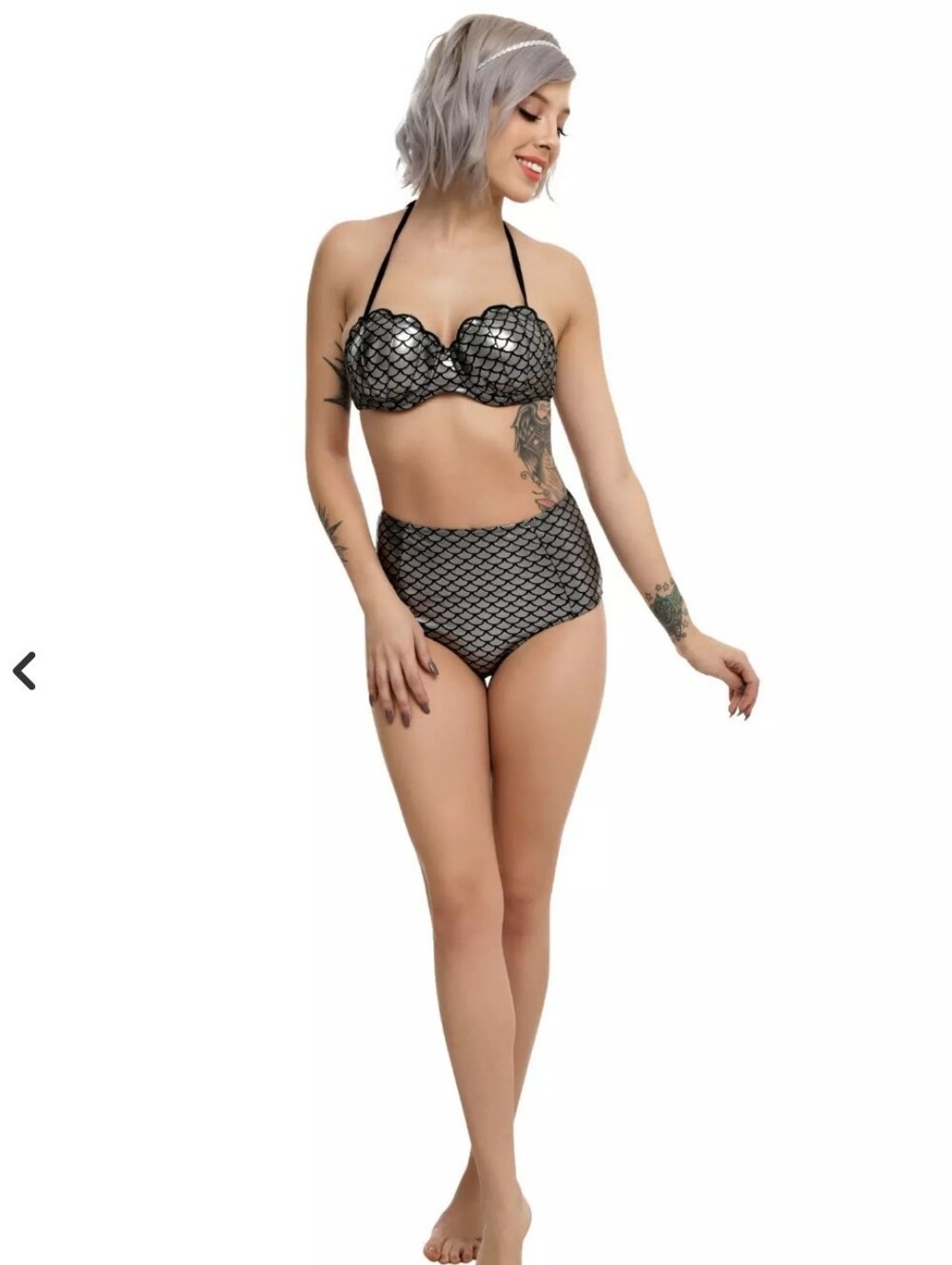 Hot Topic Silver Mermaid Swim Bikini Bottoms